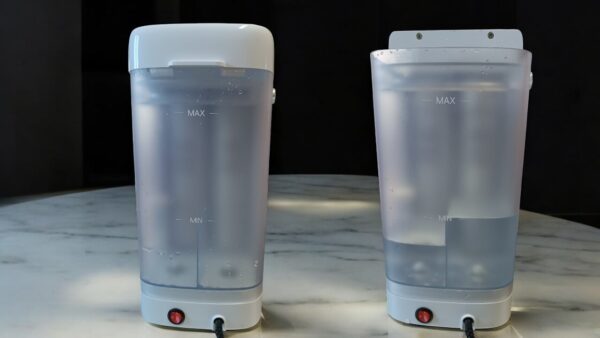 Comparison of two Mini Water fountain tanks after reverse osmosis filtration.