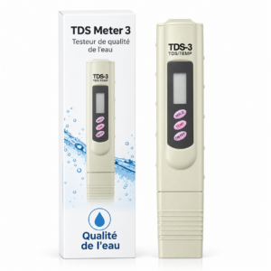Testeur TDS-3 avec son emballage pour le contrôle de l’eau